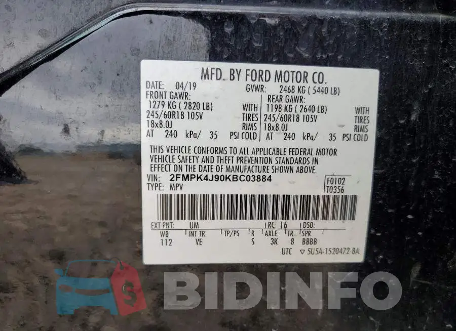2FMPK4J90KBC03884 Photo# 13