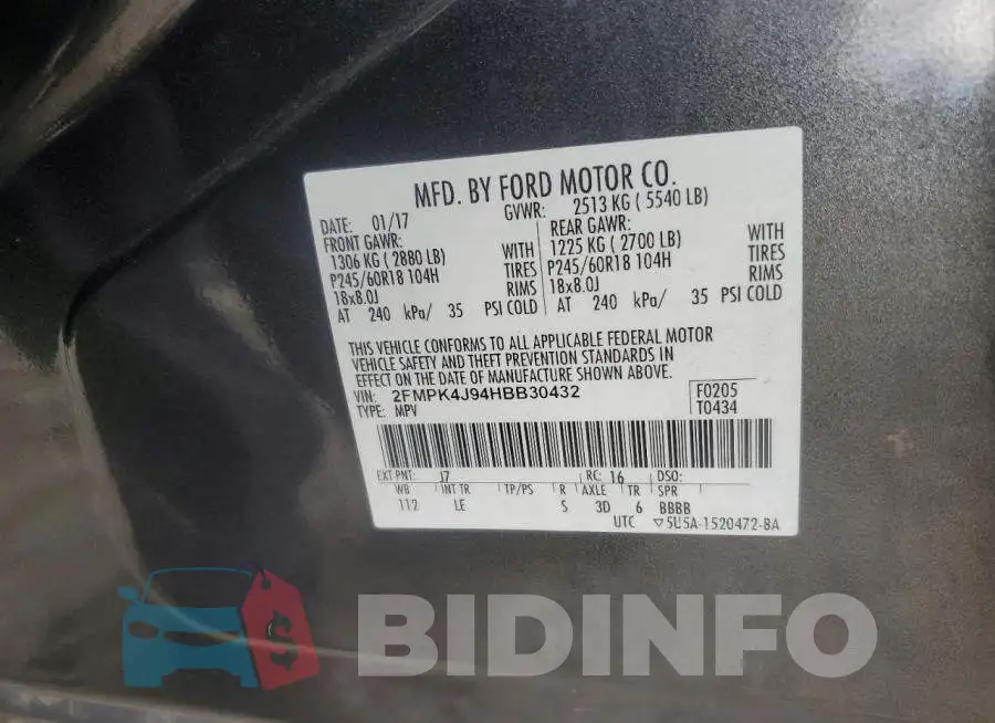 2FMPK4J94HBB30432 Photo# 13