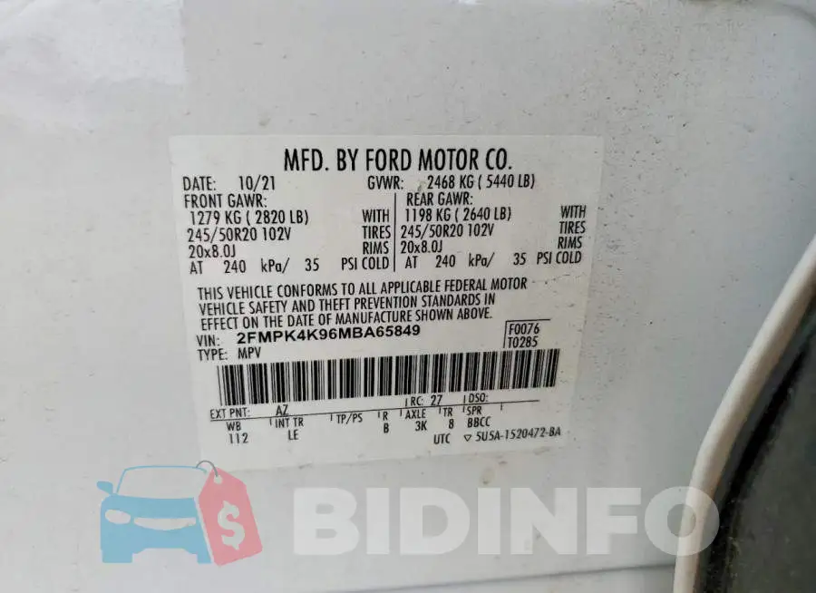 2FMPK4K96MBA65849 Photo# 14