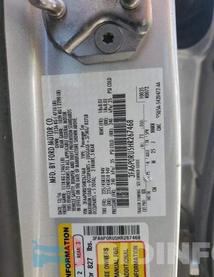 3FA6P0RU5HR267468 Photo# 12