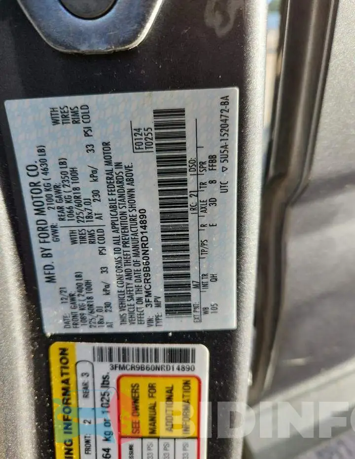 3FMCR9B60NRD14890 Photo# 12