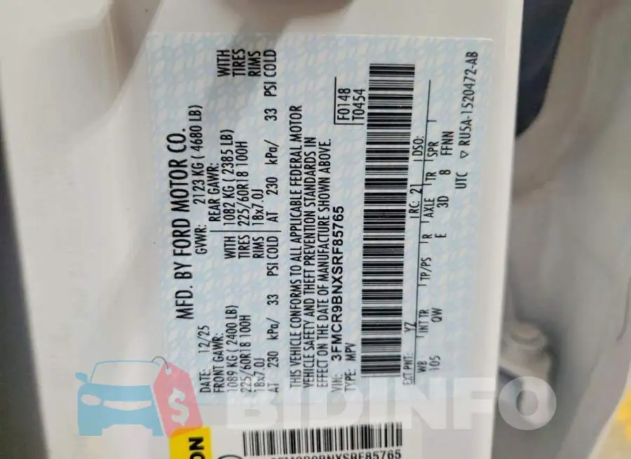 3FMCR9BNXSRF85765 Photo# 13