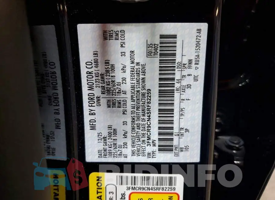 3FMCR9CN4SRF82259 Photo# 13