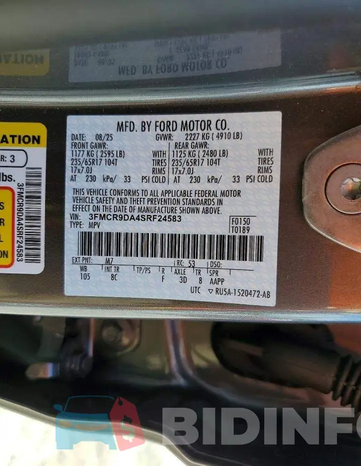 3FMCR9DA4SRF24583 Photo# 14