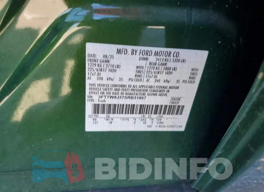 3FTTW8J37SRB31867 Photo# 12