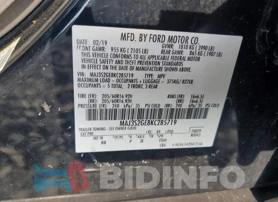MAJ3S2GE8KC285719 Photo# 13