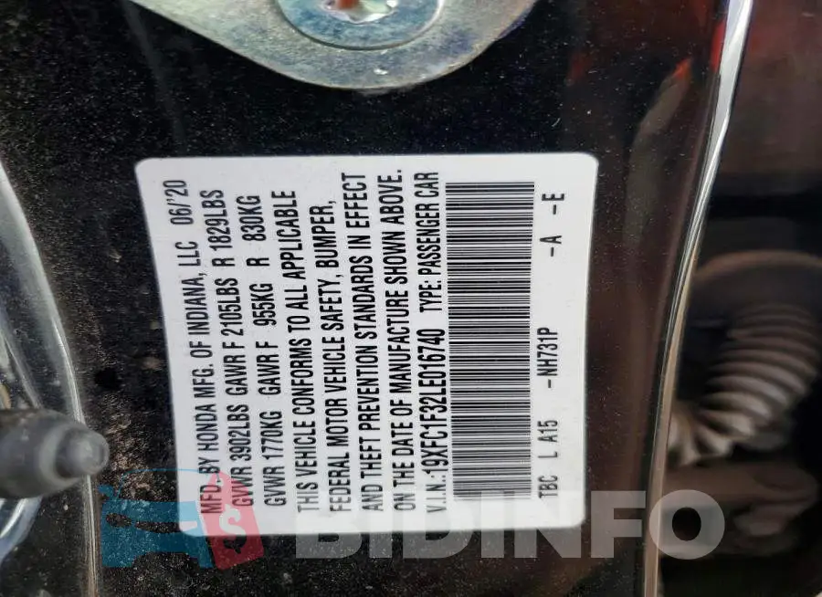 19XFC1F32LE016740 Photo# 12