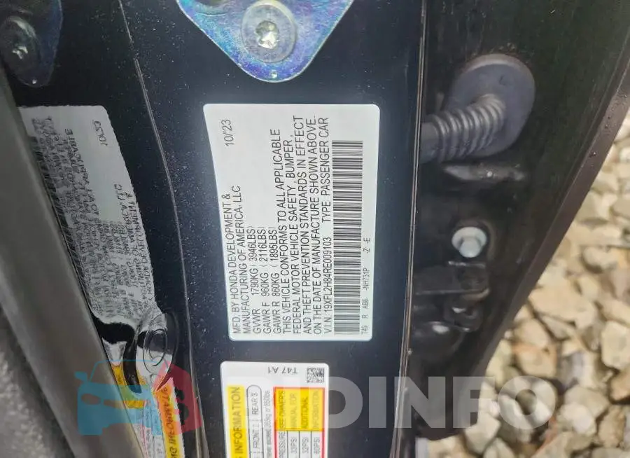 19XFL2H84RE009103 Photo# 12