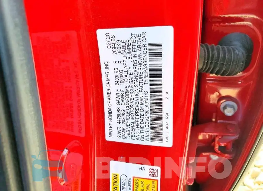 1HGCV2F30LA015142 Photo# 12