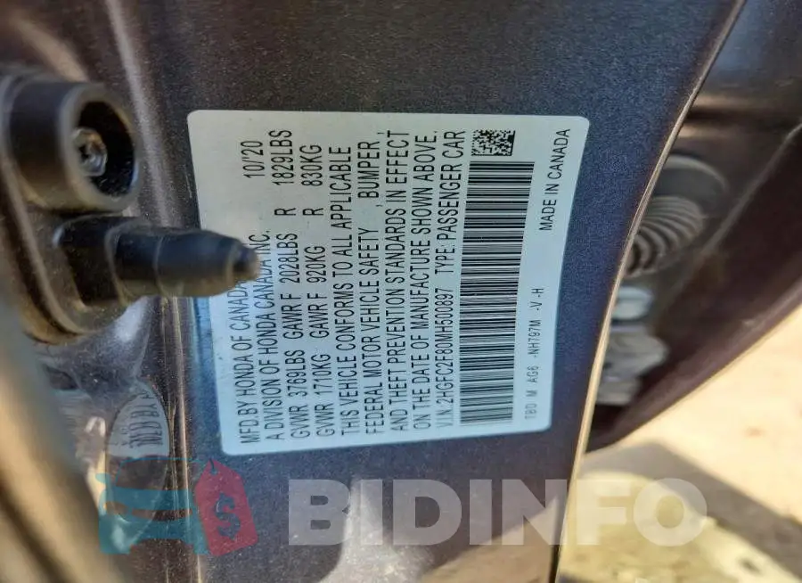 2HGFC2F80MH500897 Photo# 13