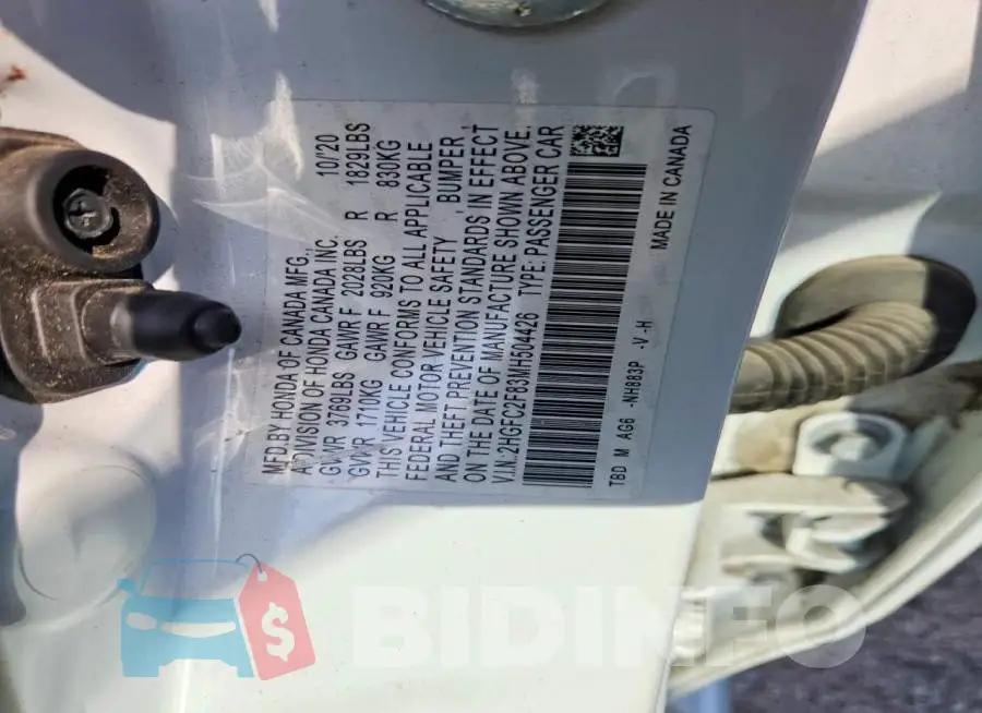 2HGFC2F83MH504426 Photo# 12