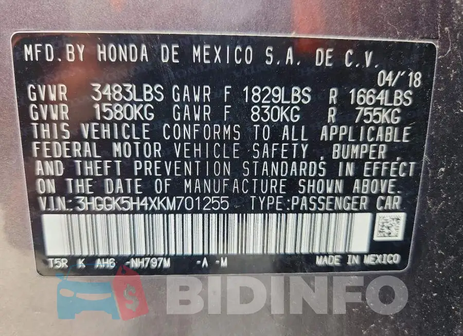 3HGGK5H4XKM701255 Photo# 13