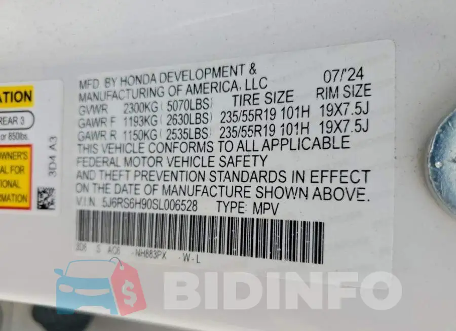 5J6RS6H90SL006528 Photo# 13