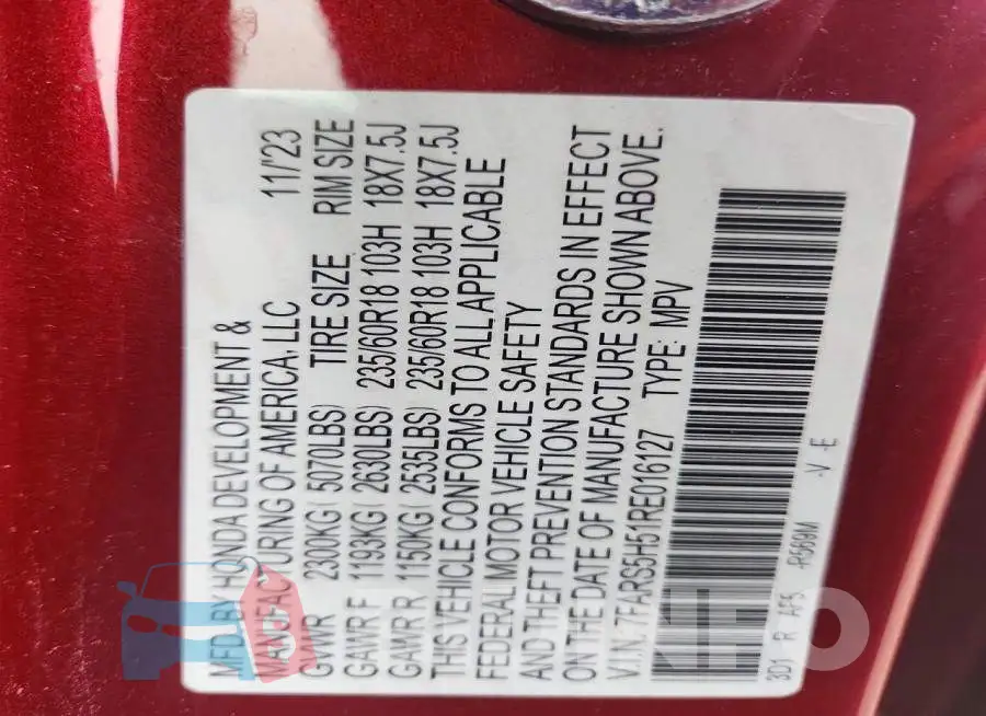7FARS5H51RE016127 Photo# 13