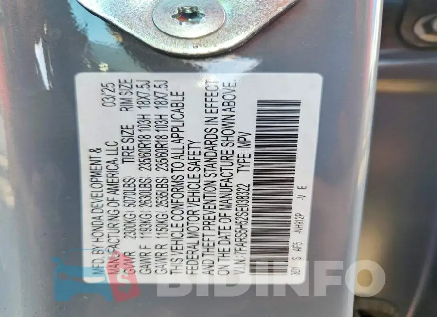 7FARS5H52SE038322 Photo# 12