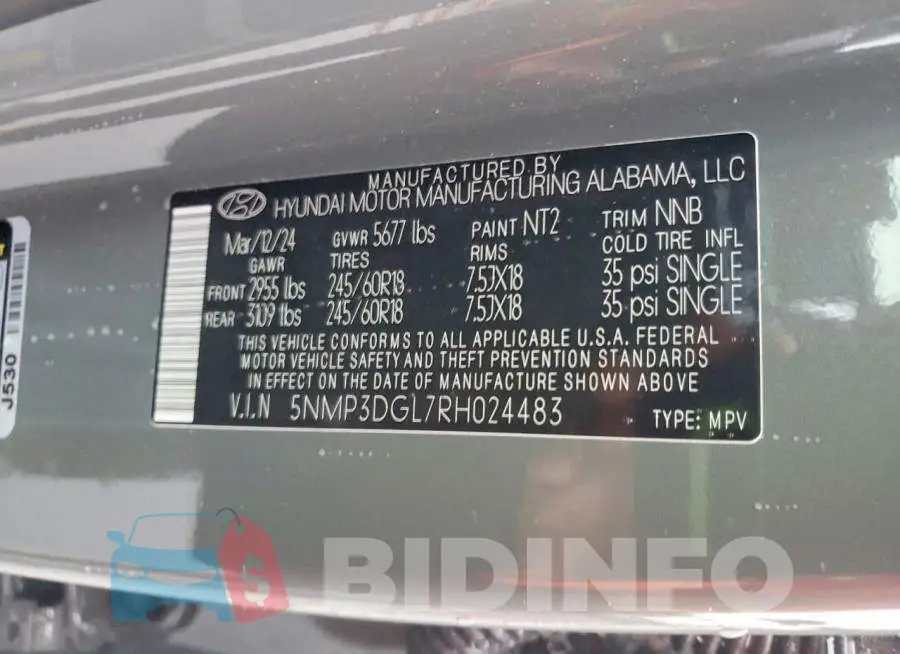 5NMP3DGL7RH024483 Photo# 13