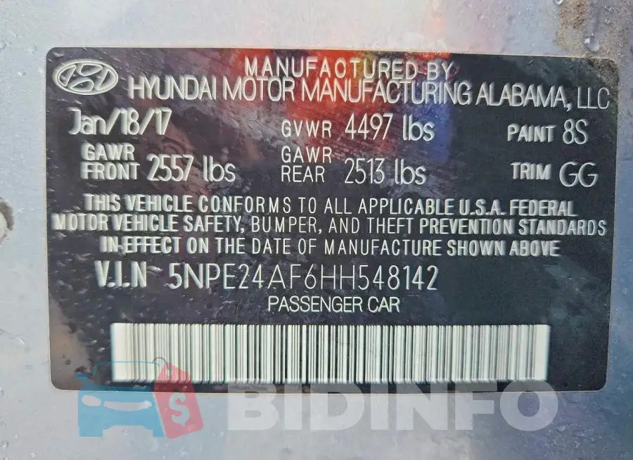 5NPE24AF6HH548142 Photo# 12