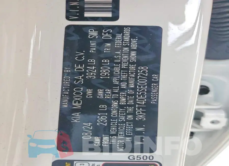 3KPFT4DE5SE007258 Photo# 13