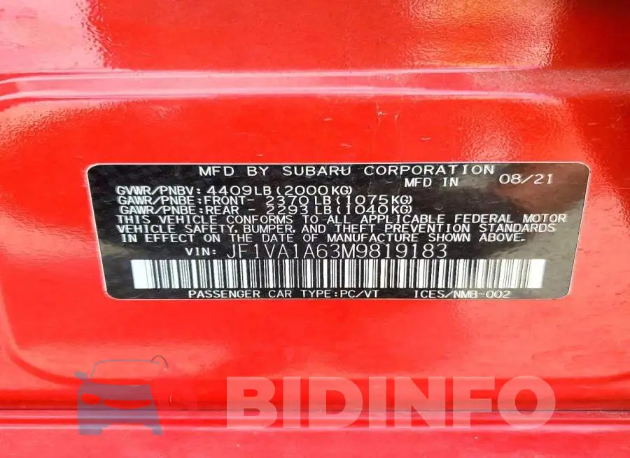 JF1VA1A63M9819183 Photo# 12