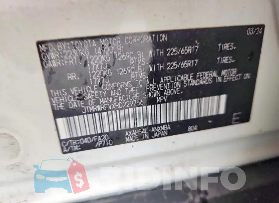 JTMRWRFVXRD229756 Photo# 12