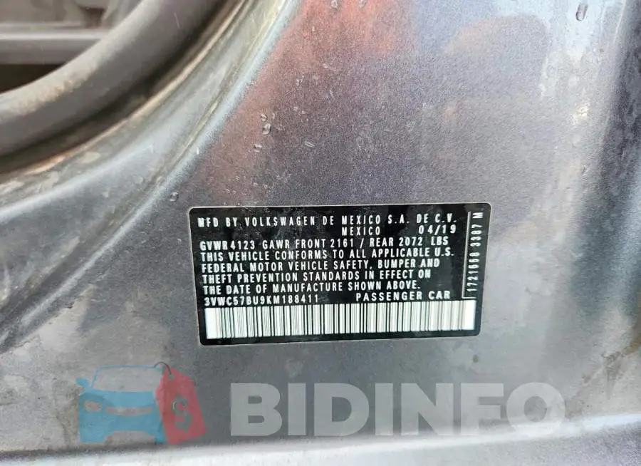 3VWC57BU9KM188411 Photo# 12