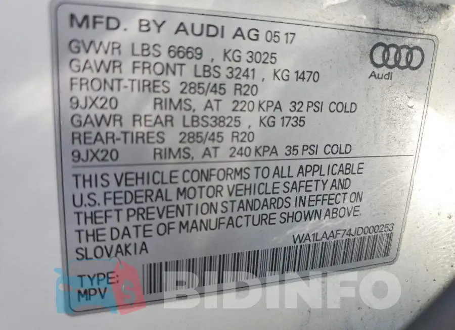 WA1LAAF74JD000253 Photo# 13