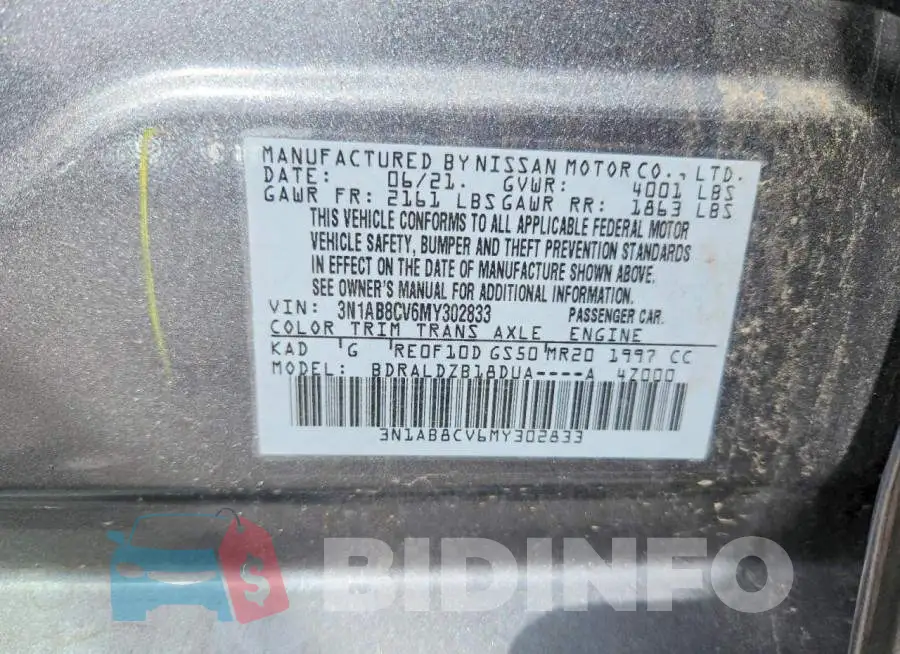 3N1AB8CV6MY302833 Photo# 12