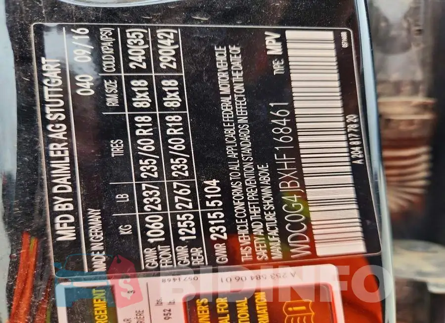 WDC0G4JBXHF168461 Photo# 13