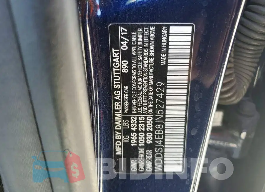 WDDSJ4EB8JN527429 Photo# 13