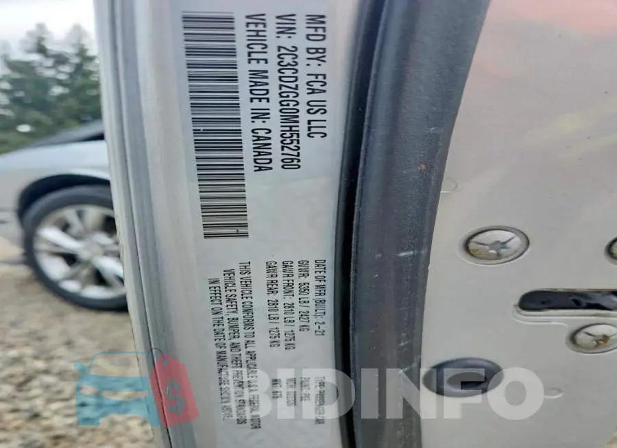 2C3CDZGG0MH552760 Photo# 12