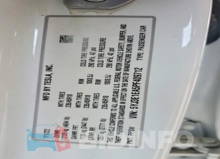 5YJ3E1EA5PF409712 Photo# 14