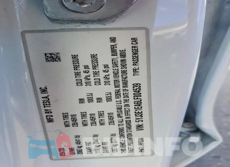 5YJ3E1EA6LF804539 Photo# 13
