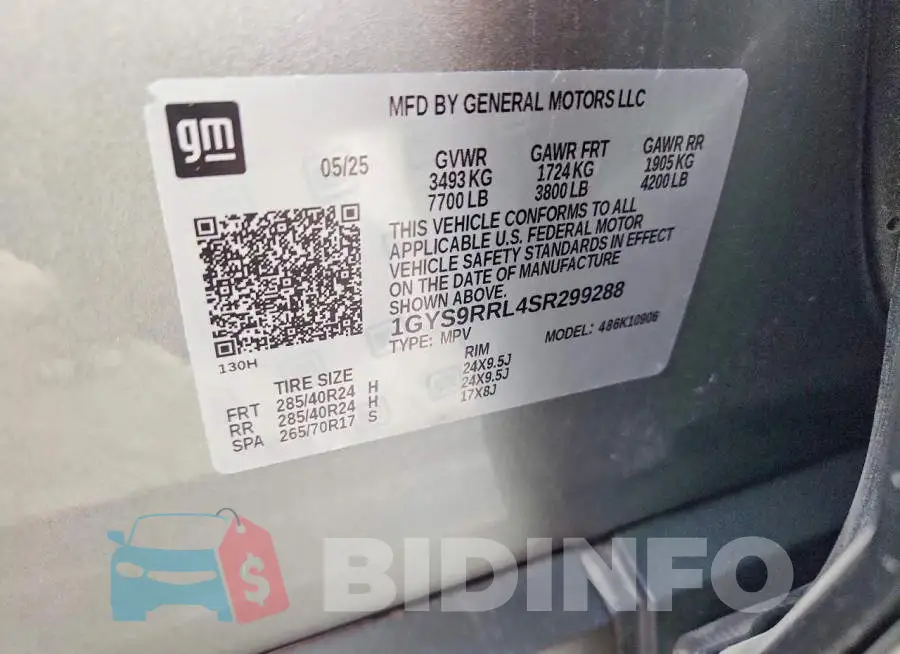 1GYS9RRL4SR299288 Photo# 14