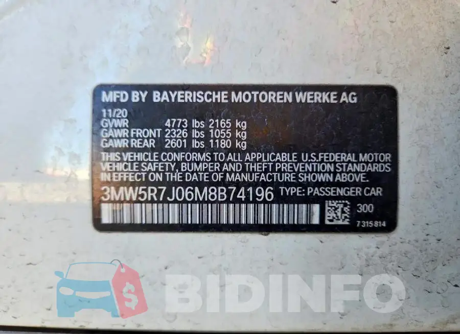3MW5R7J06M8B74196 Photo# 12