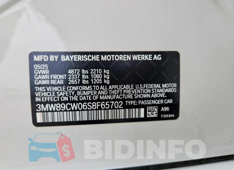 3MW89CW06S8F65702 Photo# 13