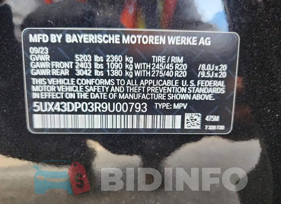 5UX43DP03R9U00793 Photo# 13