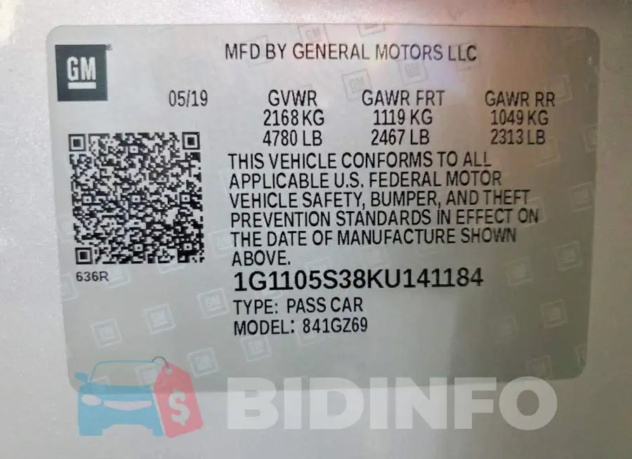 1G1105S38KU141184 Photo# 12