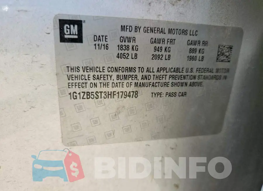 1G1ZB5ST3HF179478 Photo# 12