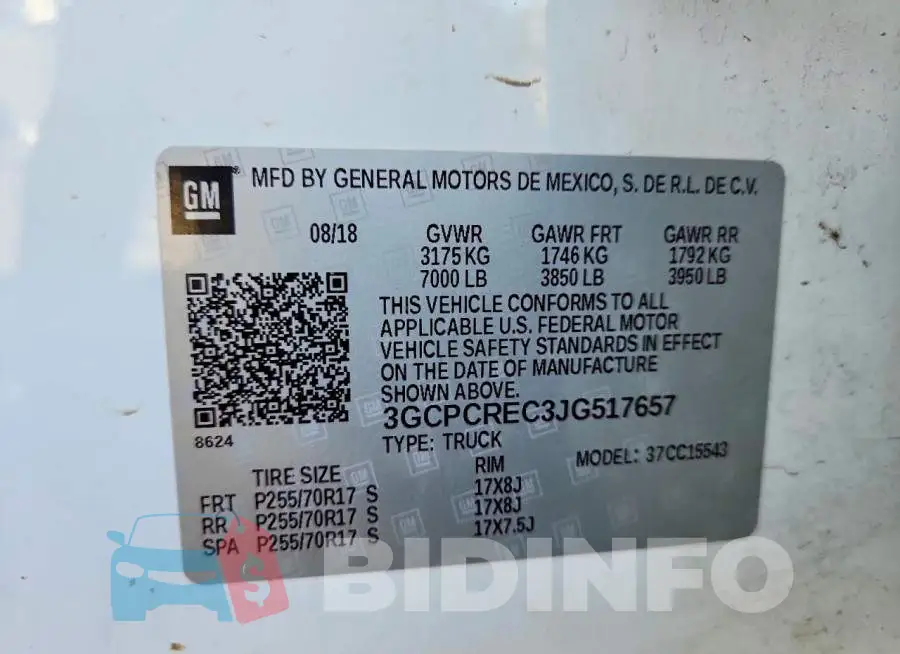 3GCPCREC3JG517657 Photo# 12