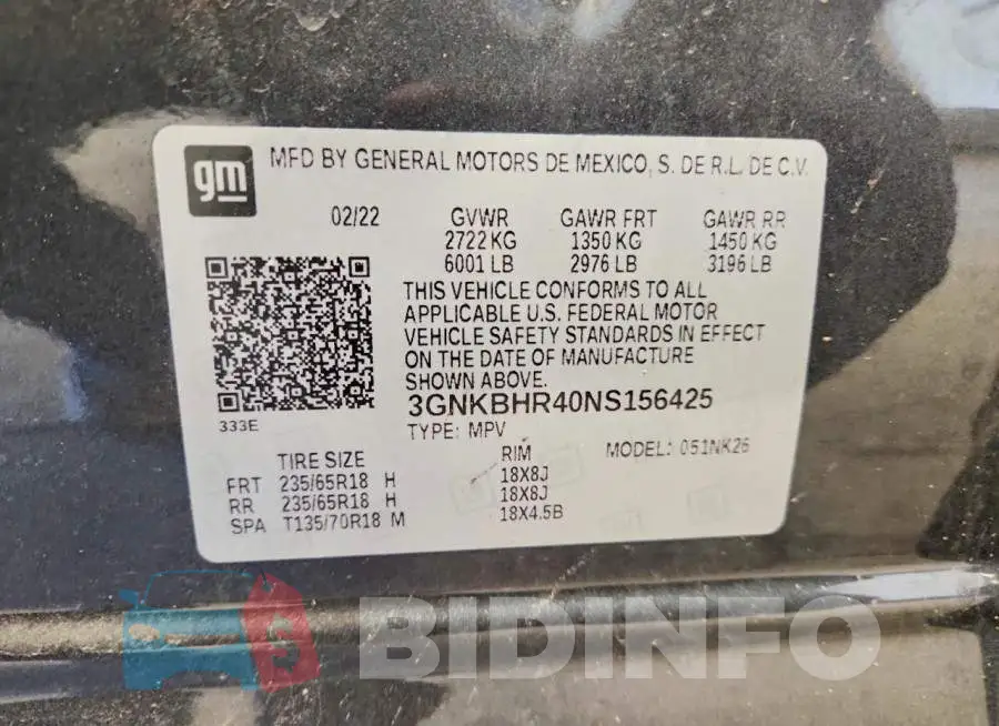3GNKBHR40NS156425 Photo# 13
