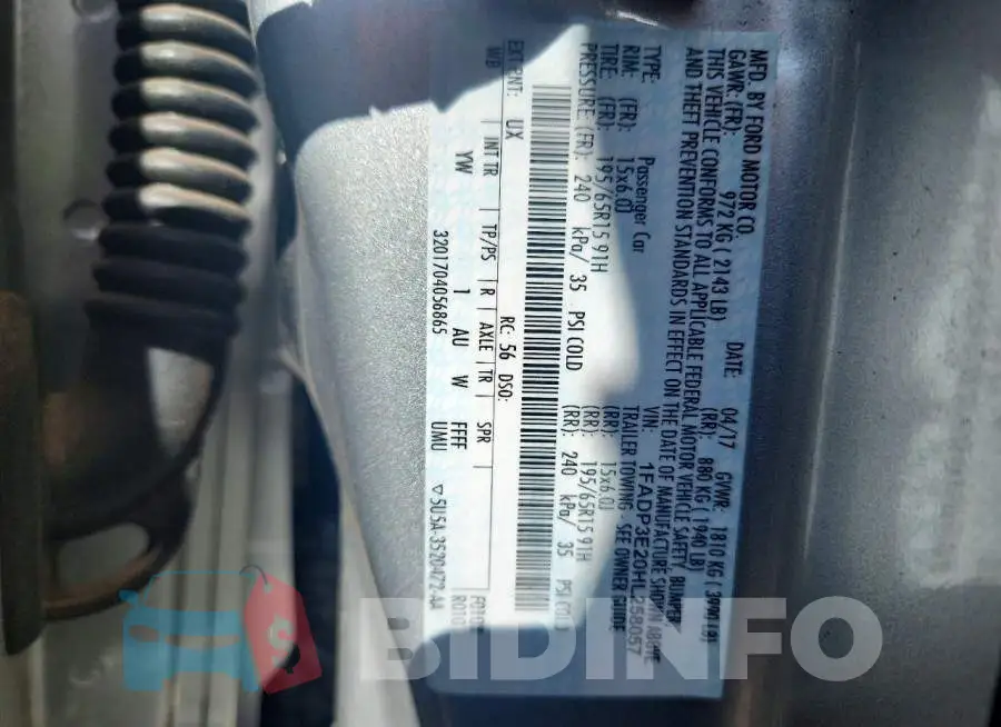1FADP3E20HL258057 Photo# 12