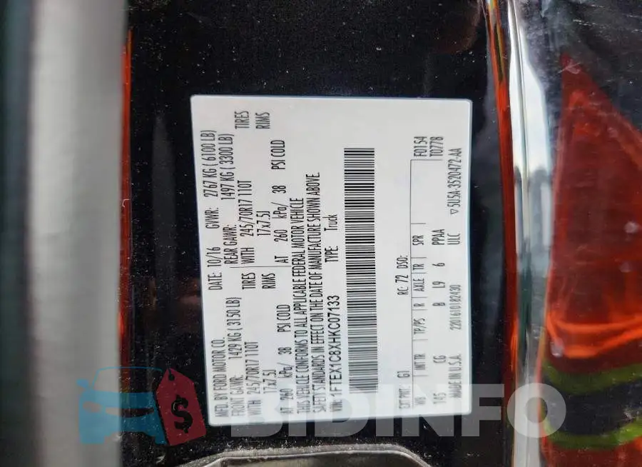 1FTEX1C8XHKC07133 Photo# 13