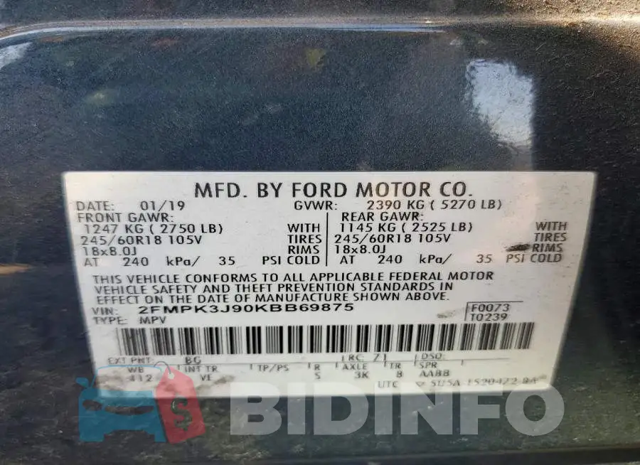 2FMPK3J90KBB69875 Photo# 12