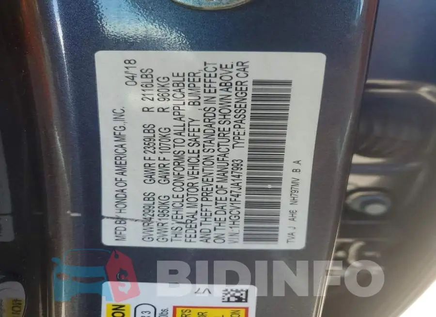 1HGCV1F47JA147993 Photo# 12