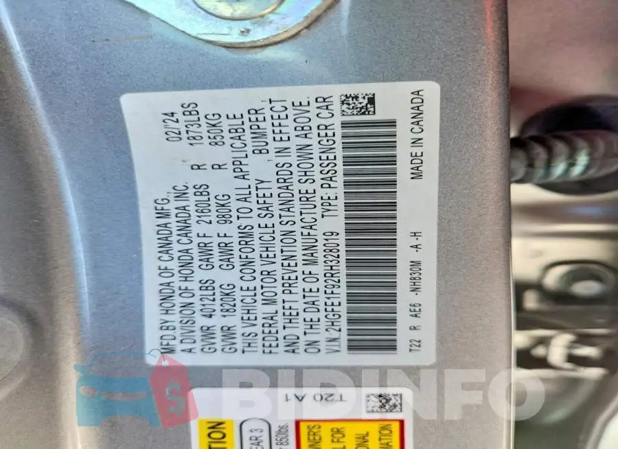 2HGFE1F92RH328019 Photo# 13
