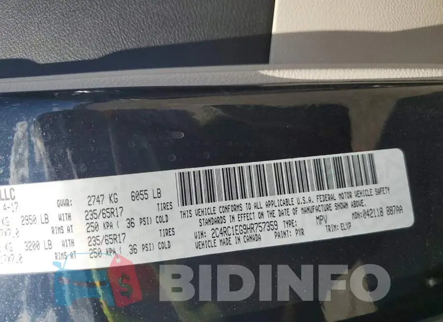 2C4RC1EG9HR757359 Photo# 13