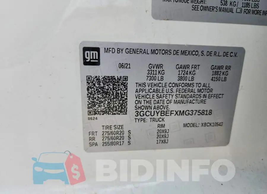 3GCUYBEFXMG375818 Photo# 13