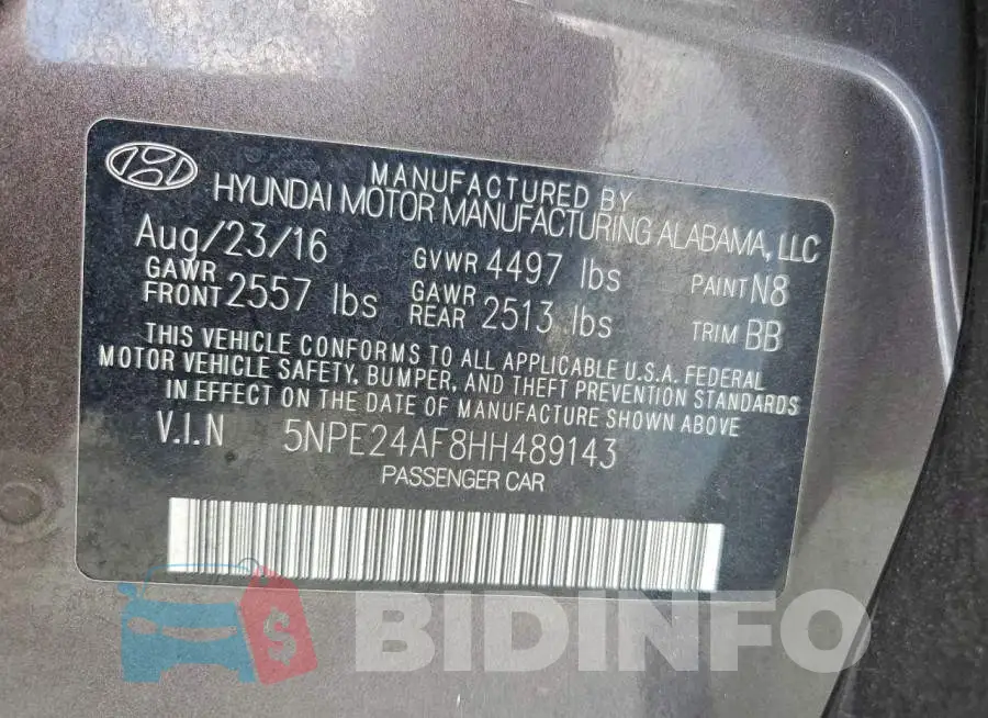5NPE24AF8HH489143 Photo# 12