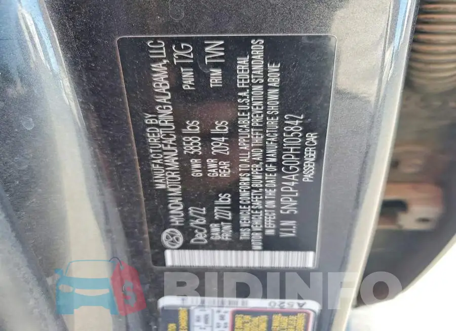 5NPLP4AG0PH105842 Photo# 12
