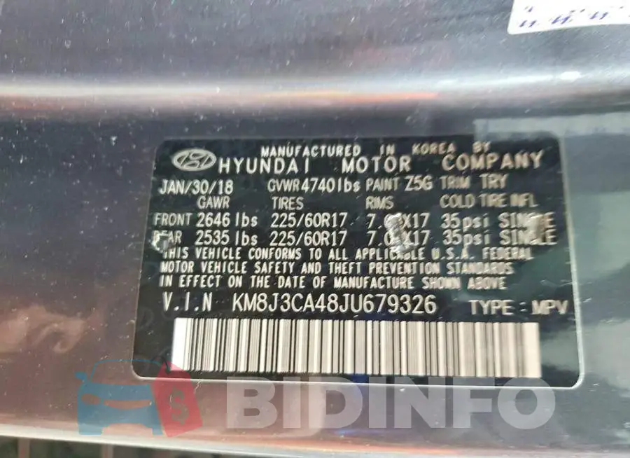 KM8J3CA48JU679326 Photo# 14